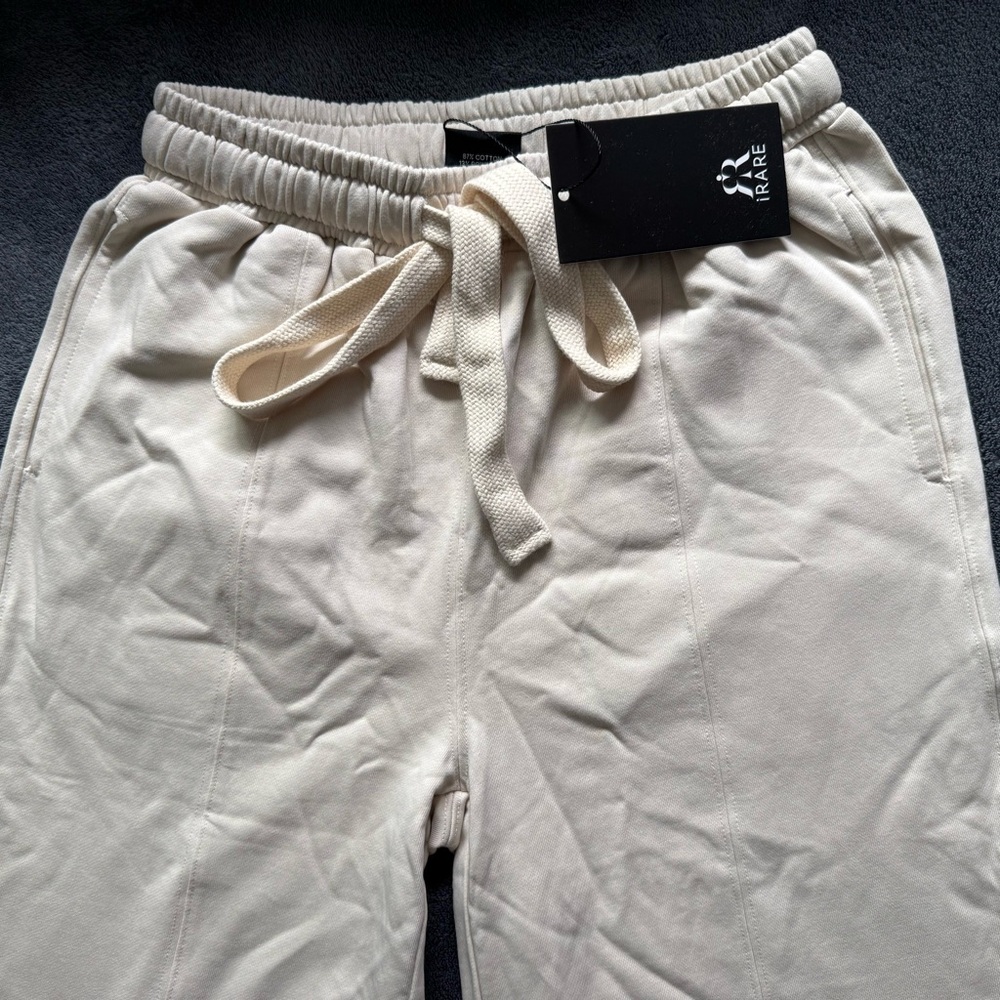 Women's Cream Drawstring Pants - Picture 4 of 7